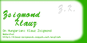 zsigmond klauz business card